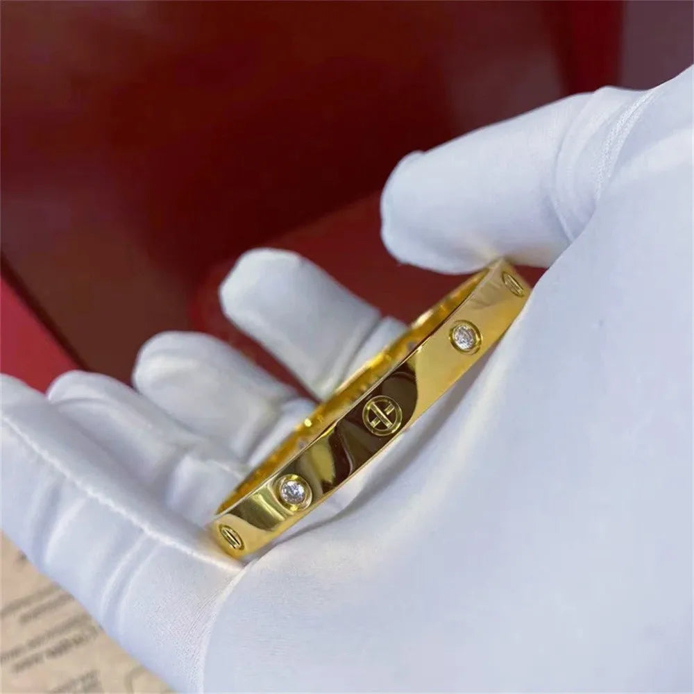 Gold Color Zircon Cross Nut Nail Bracelet for Women - Smarsty