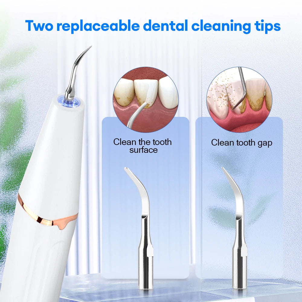 Ultrasonic Teeth Cleaner Tartar Remover Dental Calculus Stain Eraser Gum Multi Gear Type-C Rechargeable Portable Oral Care Tool - Smarsty