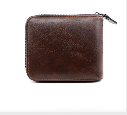 New Men Zipper Wallets Short Card Holder Vintage Male Wallet High Quality PU Leather Classic Coin Pocket Wallet For Boys - Smarsty
