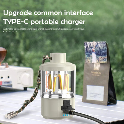 LED Camping Lantern Rechargeable Portable Flashlight Work Light 5 Modes Hanging Tent Lamp 8 Light Filaments Outdoor by Smarsty