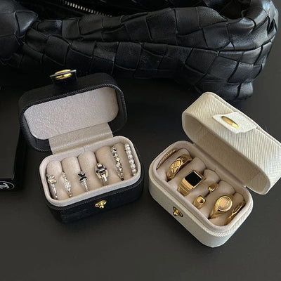Mini Portable Leather Jewelry Storage Bag for Travel - Smarsty