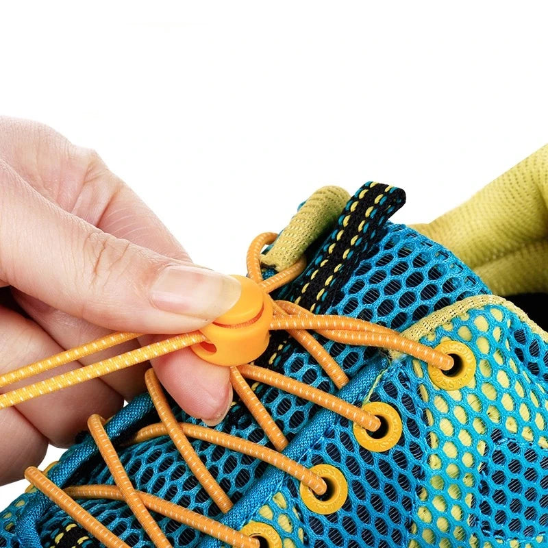 1 Pair 22 Colors Elastic Shoelaces Round Locking No Tie Shoe Laces Kids Adult Quick Lazy Laces Rubber Sneakers Shoelace T1 - Smarsty