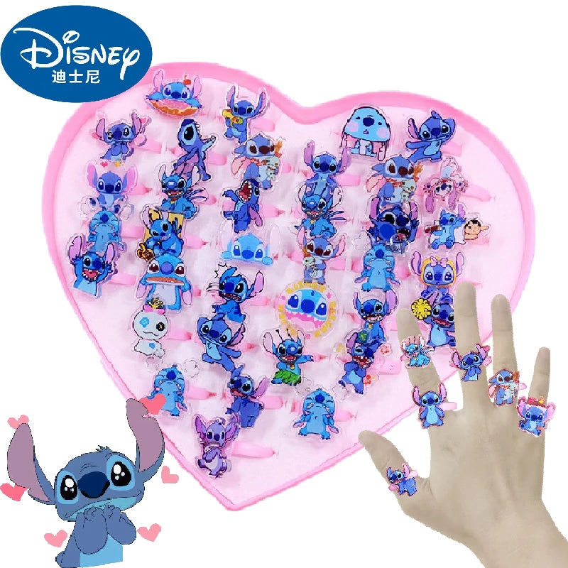 10/20pcs Disney Anime Stitch Ring Kawaii Lilo Stitch Children Acrylic Ring Cartoon Accessories Toy Kids Gifts