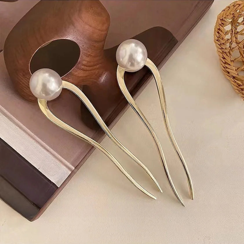 Korean Pearl Hairpins for Elegant Bun Styling - Smarsty
