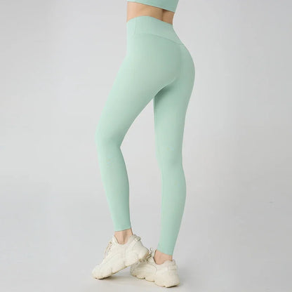 Naked feeling Yoga Leggings Women High Waisted Hip Lifting Fitness Leggings Running Cycling Pants Breathable Sports Leggings - Smarsty