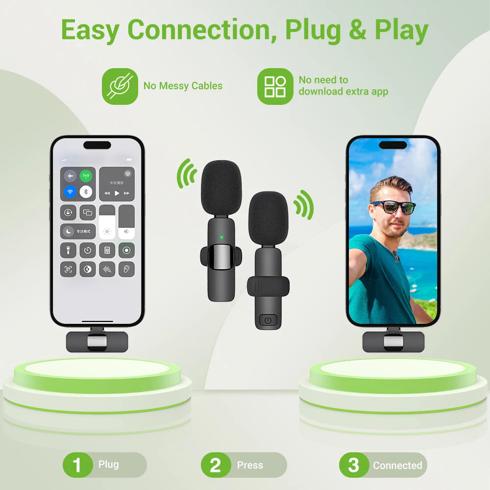 Basix Wireless Lavalier Microphone for iPhone and Android - Smarsty