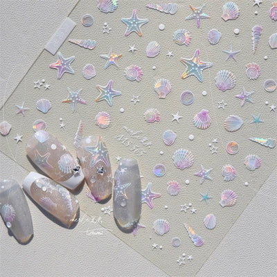 Summer Beach Nail Art Stickers with Ocean Designs - Smarsty