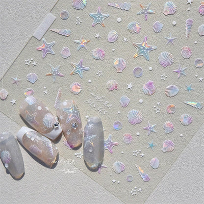 Summer Beach Nail Art Stickers with Ocean Designs - Smarsty