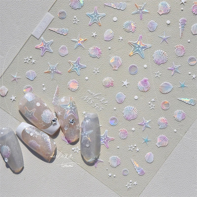 Summer Beach Nail Art Stickers with Ocean Designs - Smarsty