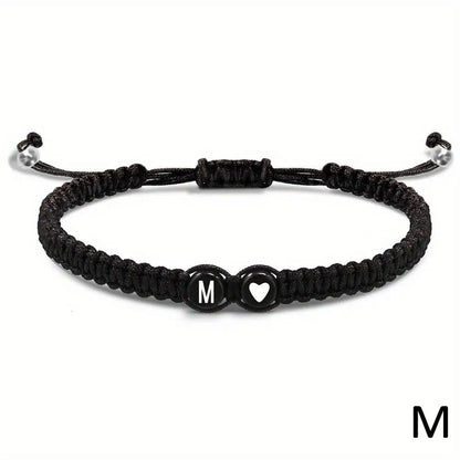 Handmade Adjustable Heart Bracelets A-Z Initials for Friendship - Smarsty