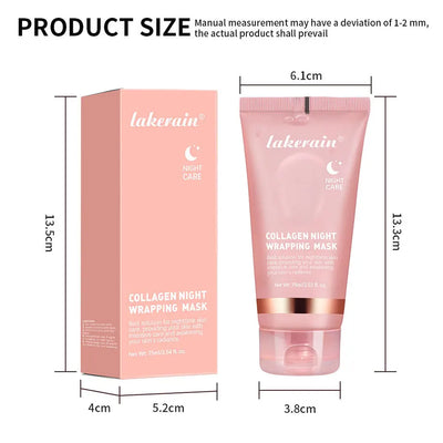 Night Collagen Wrapping Mask Rejuvenation Moisturizing Brightening Korean Face Mask Make Glowy Skin Elasticity Facial Mask - Smarsty