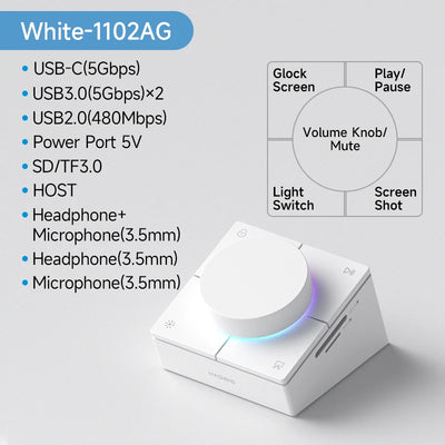 USB C Hub Docking Station Shortcut Buttons Volume Control - Smarsty