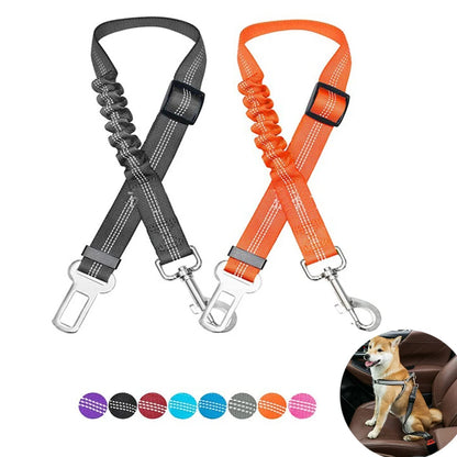 Adjustable Dog Car Seat Belt Harness with Reflective Cushioning - Smarsty