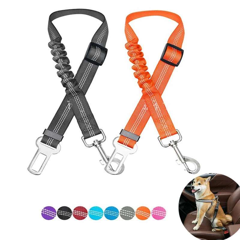 Adjustable Dog Car Seat Belt Harness with Reflective Cushioning - Smarsty