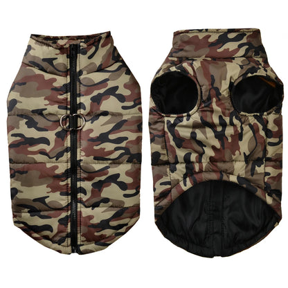Waterproof Winter Dog Coat with Camouflage Print - Smarsty