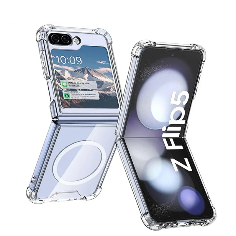 Transparent MagSafe Case With Air Cushion Shockproof Z Flip - Smarsty