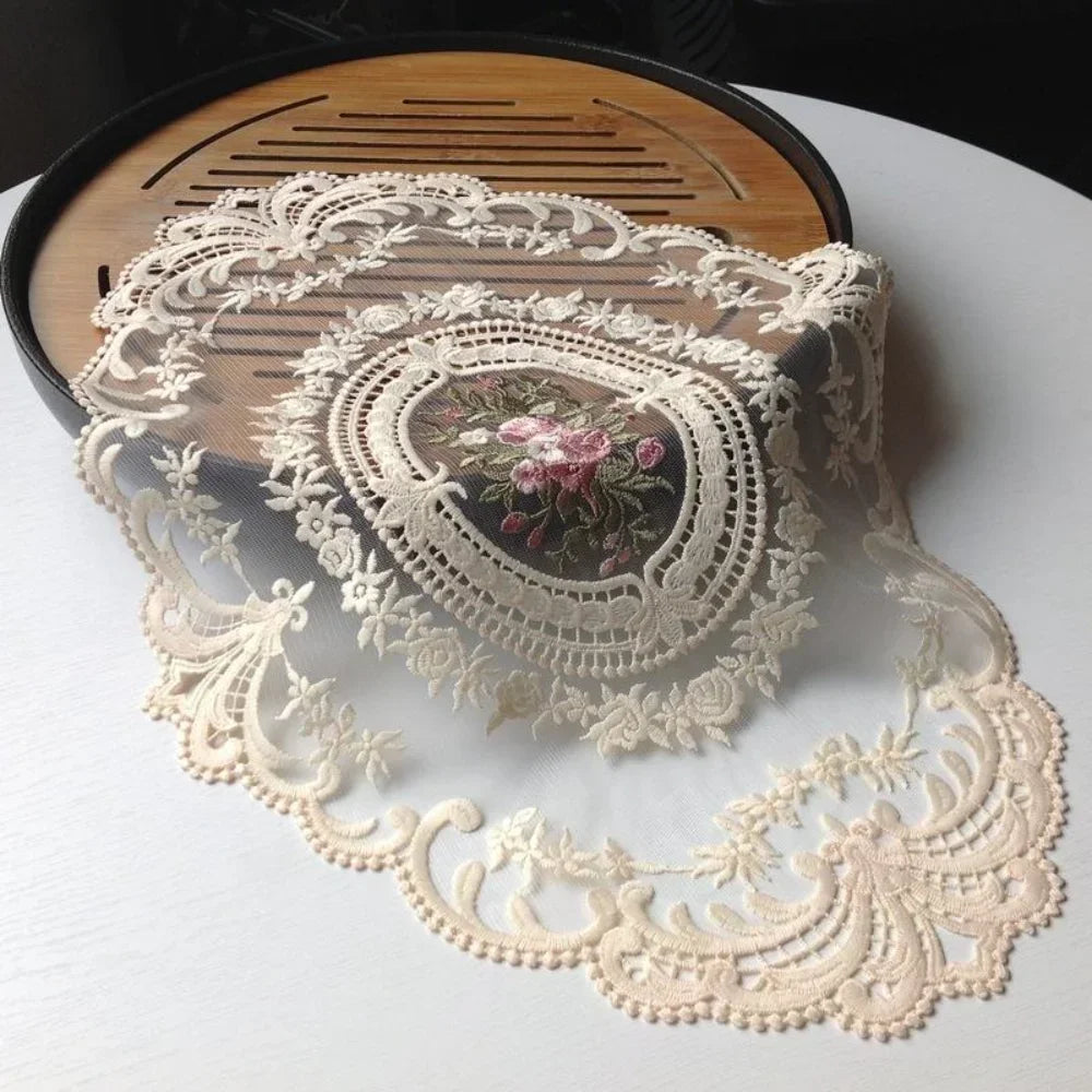 European Lace Embroidered Coaster for Christmas Decor - Smarsty