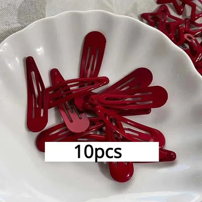 Red Star Snap Clips for Girls Stylish Hair Accessories - Smarsty