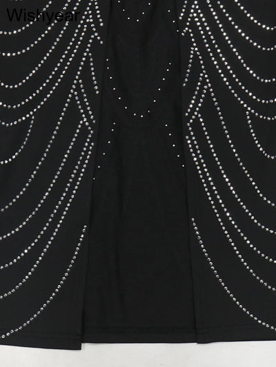 New Luxury Sparkly Crystal Rhinestone Pearl Celebrities Gown Brown Dress Woman Strap Evening Party Birthday Prom Wedding Vestido - Smarsty