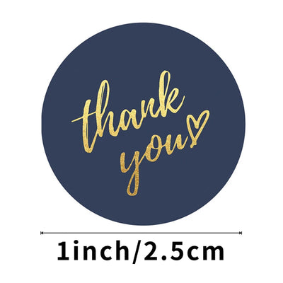 50-500pcs 1inch Blue Thank You Stickers For Envelope Sealing Labels Stationery Supplies Handmade Wedding Gift Decoration Sticker - Smarsty