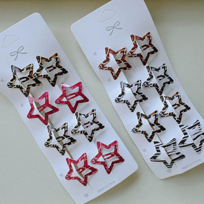 8 Piece Leopard Print Hair Clips Set for Women - Smarsty