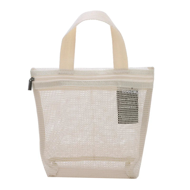 Mesh Makeup Toiletry Storage Bags Handbags Portable Travel Washing Body Shower Tools Organizer Hanging Cosmetic Organizer Pouch - Smarsty