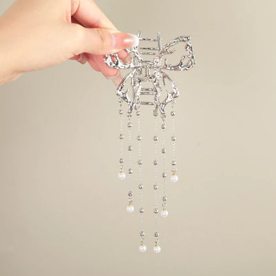 Korean Pearl Butterfly Hair Claw Clip For Women Stylish - Smarsty