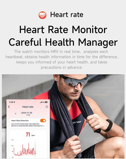 Men's Waterproof Smartwatch with Heart Rate Monitor - Smarsty
