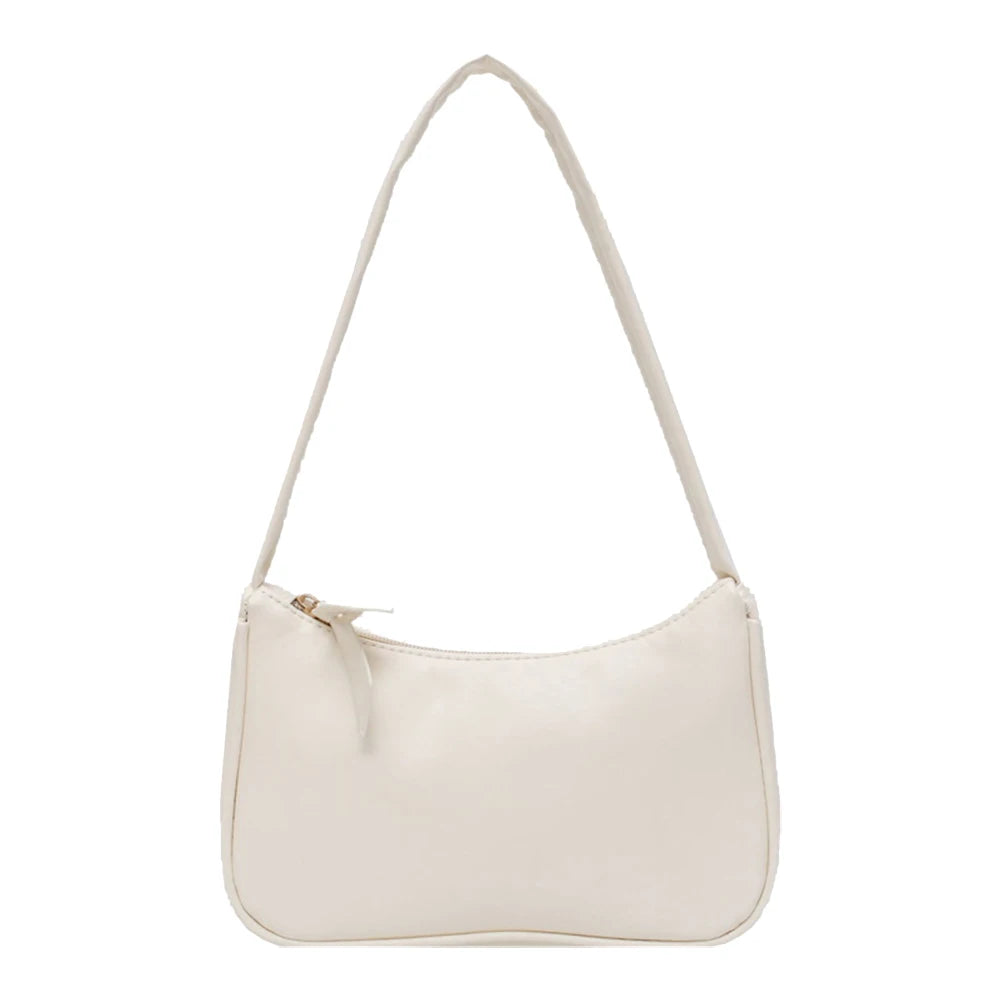 Retro Forearm Bag For Women PU Leather Bow Shoulder Handbag - Smarsty