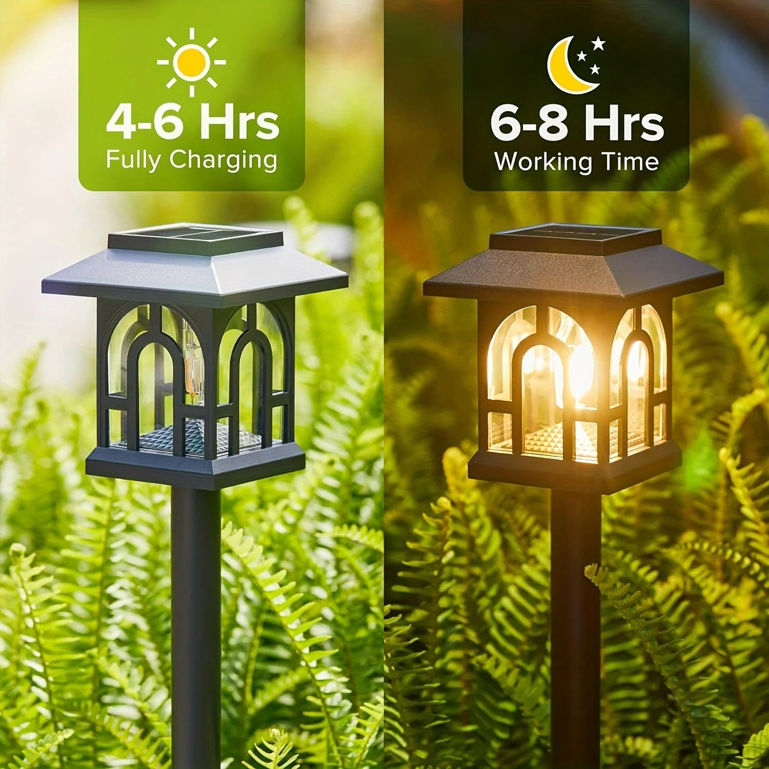 6/10 Pack Solar Pathway Lights Outdoor, Solar Landscape Path Yard Lights, Auto On/Off , for Outside Yard Lawn Patio Walkway