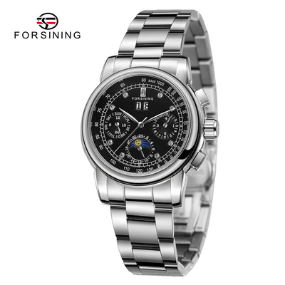 Luxury Women's Automatic Mechanical Wrist Watch with Diamond Moon Phase - Smarsty