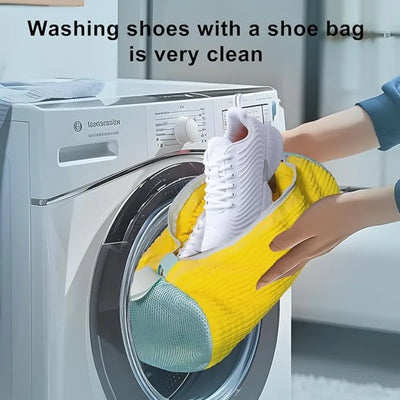 1/2/4PCS Shoe Washing Machine Bag with Liquid Shoe Brush Set Durable Laundry Shoe Bag and Soft Bristle Clean Brush for All Shoes - Smarsty