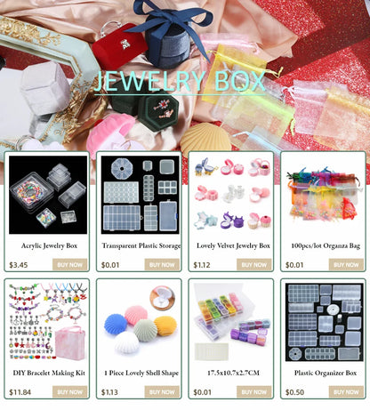 Transparent Jewelry Storage Box with Adjustable Compartments - Smarsty