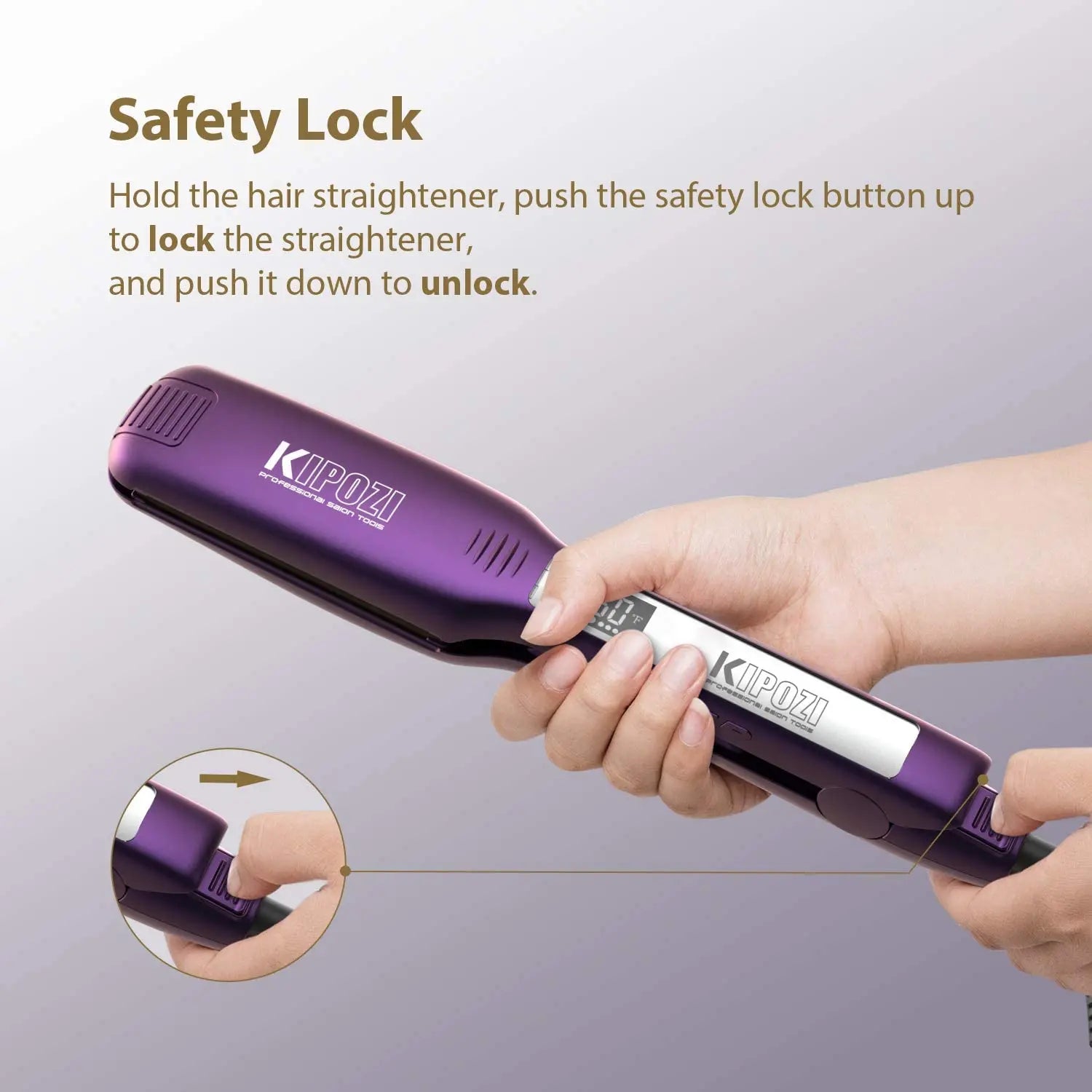 KIPOZI Professional Titanium Flat Iron with LCD Display - Smarsty