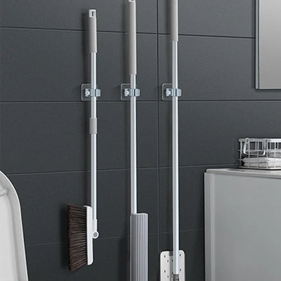 Mop Storage Storage Rack Bathroom Suction Hanging Pipe Traceless Mop Clip Broom Hanger Wall-Mounted Waterproof Mop Rack by Smarsty