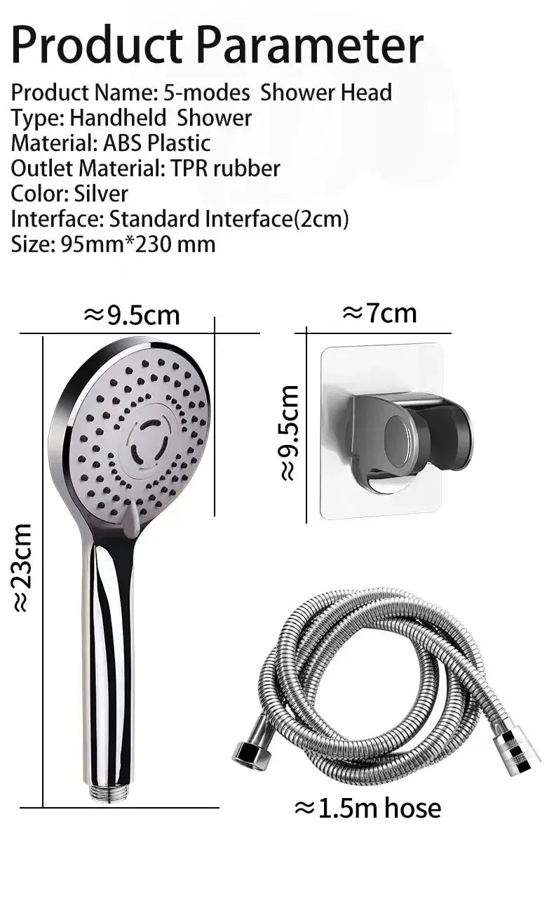 High Pressure Hand Shower with Large Water Output - Smarsty