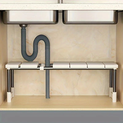 Adjustable Under Sink Storage Rack,Expandable Kitchen & Bathroom Cabinet Organizer, Durable Space-Saving Multi-Layer Pot Holder by Smarsty