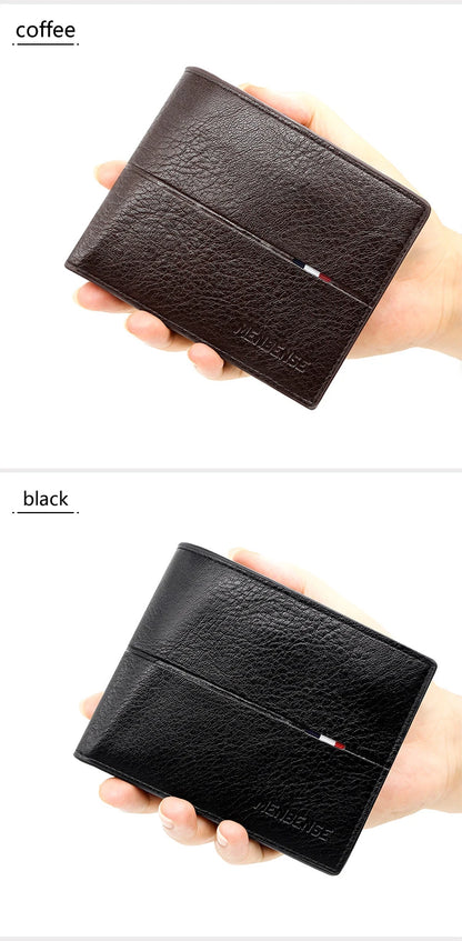Slim Men Wallets New Short Zipper Card Holder Photo Holder Male Purse Simple Coin Pocket High Quality PU Leather Men's Wallet - Smarsty