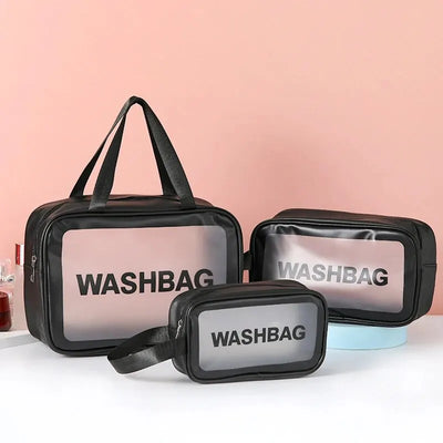 Semi Transparent PVC Makeup And Toiletries Bag With Capacity - Smarsty