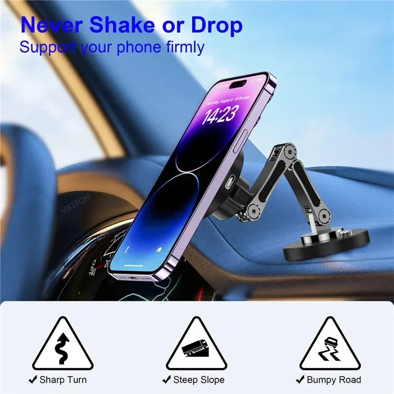 Magnetic Car Wireless Charger Mount With Fast 15W Charging - Smarsty