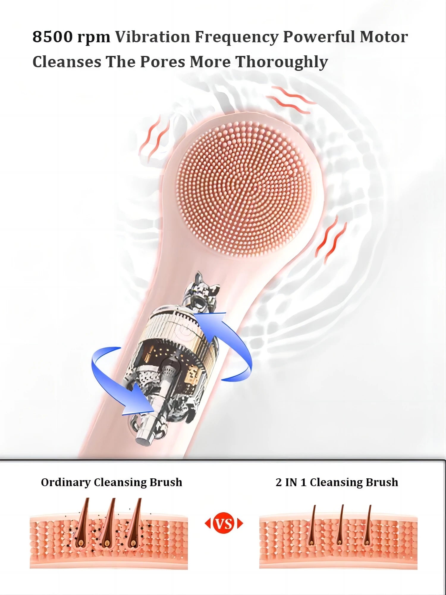 Electric Silicone Face Scrubber with Heating Vibration - Smarsty