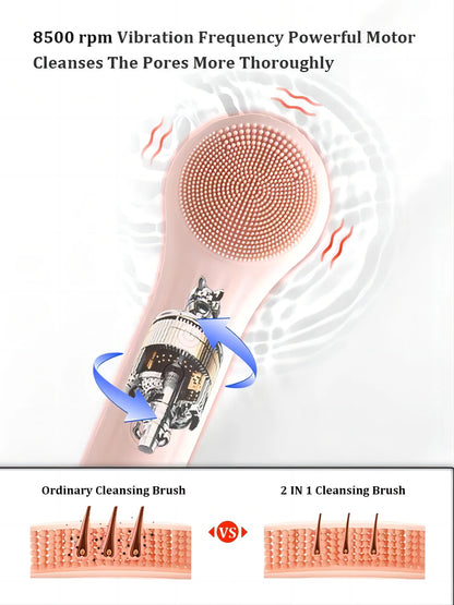 Electric Silicone Face Scrubber with Heating Vibration - Smarsty
