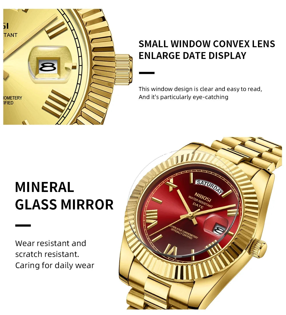 NIBOSI Luxury Stainless Steel Quartz Watch for Men - Smarsty