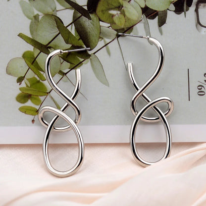 Vintage Irregular Metal Drop Earrings for Women Fashion Statement - Smarsty