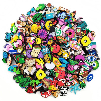 6/30/60/100/200 Pcs Cartoon Shoe Charms for Clogs Bubble Slides Sandals PVC Shoe Decorations Accessories For Teens - Smarsty