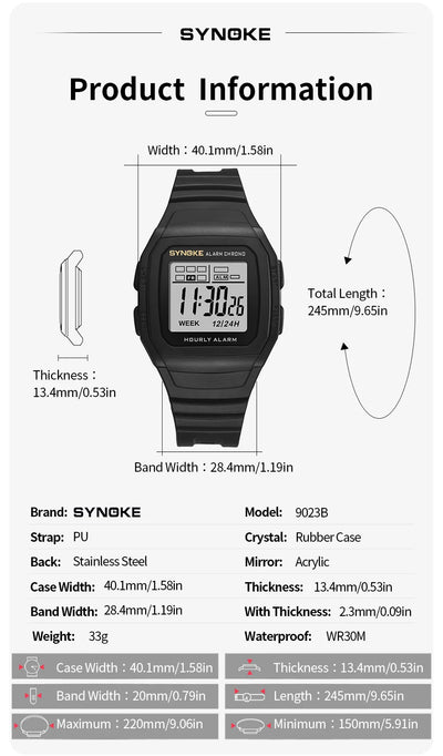 SYNOKE Luminous Waterproof Sports Watch for Boys - Smarsty