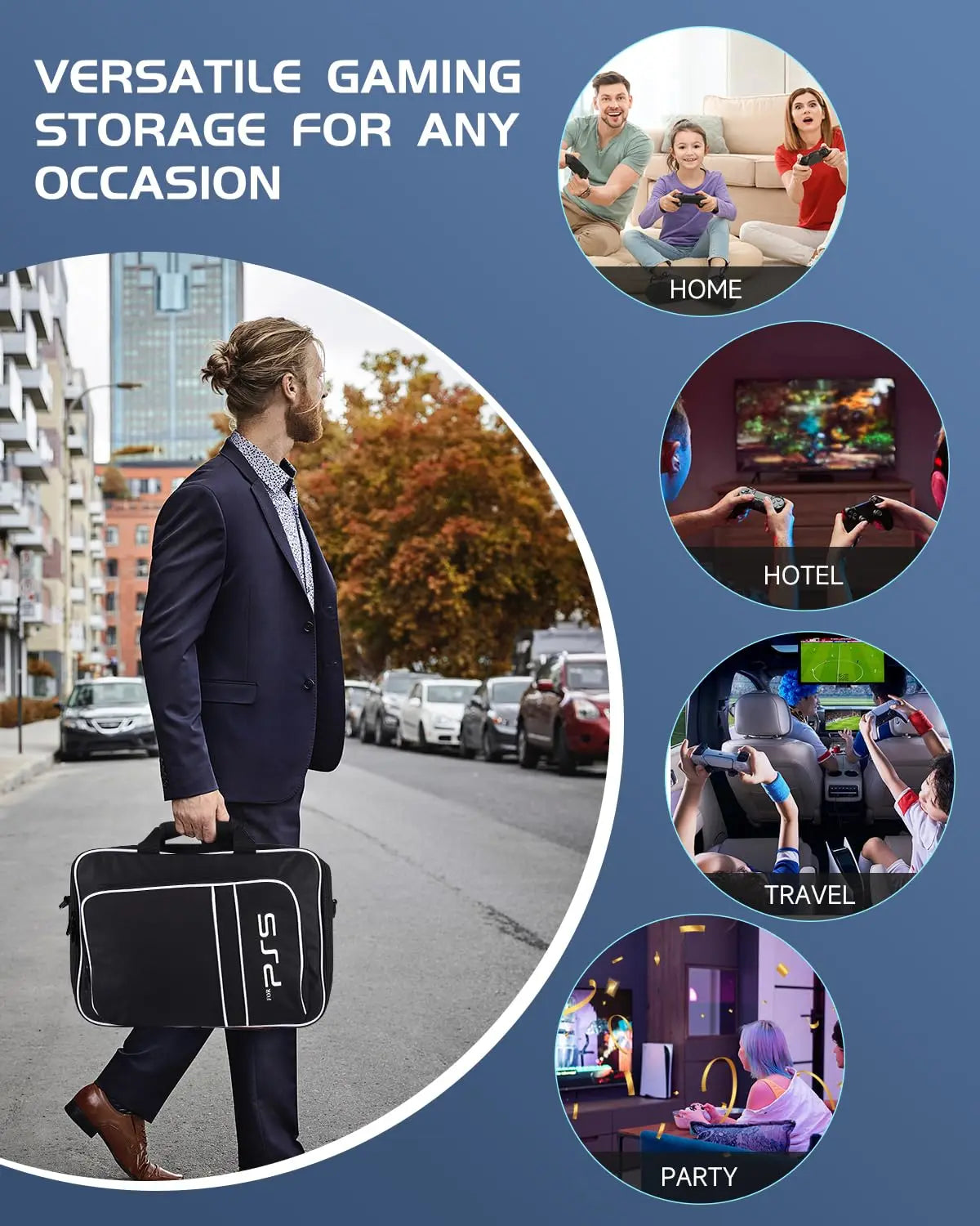 PS5 Travel Case with Efficient Storage and Protection - Smarsty