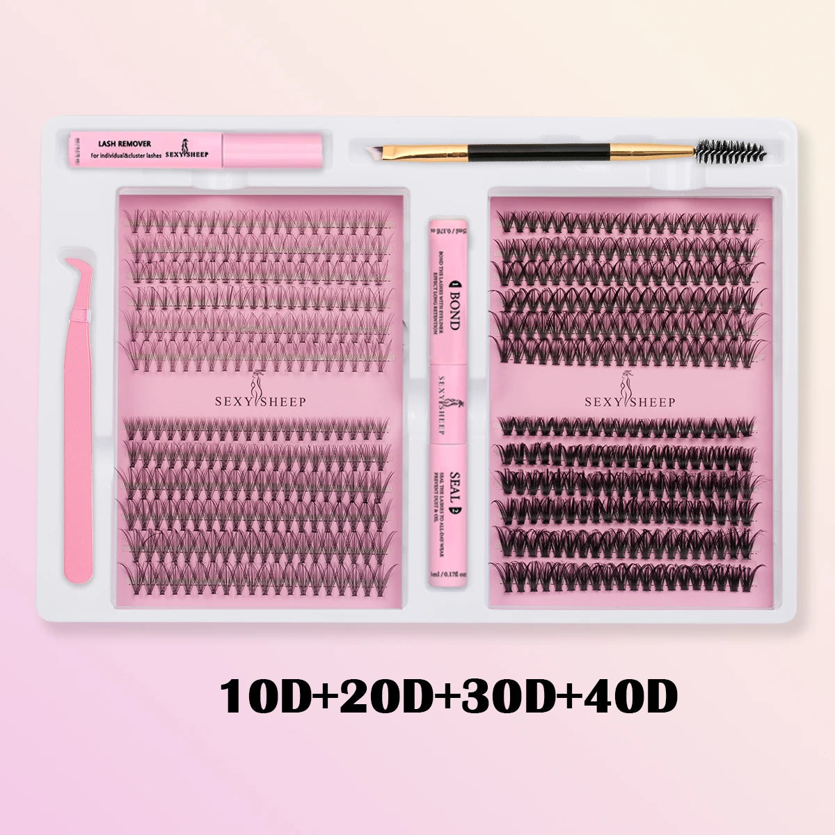 DIY False Eyelashes Clusters Extensions Individual Lashes Cluster Natural Segmented With glue,Remover,lash brush，tweezers - Smarsty