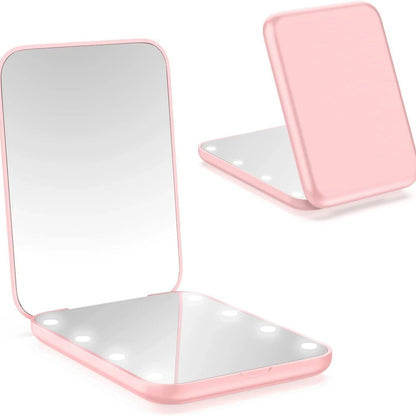 LED Compact Mirror 1X/2X Magnification for Travel - Smarsty
