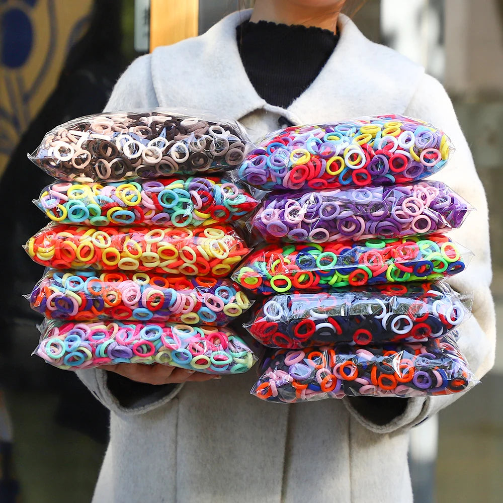 Kids Colorful Elastic Hair Bands Soft Non Slip Scrunchies - Smarsty